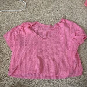 SHEIN Pink Textured Crop Top